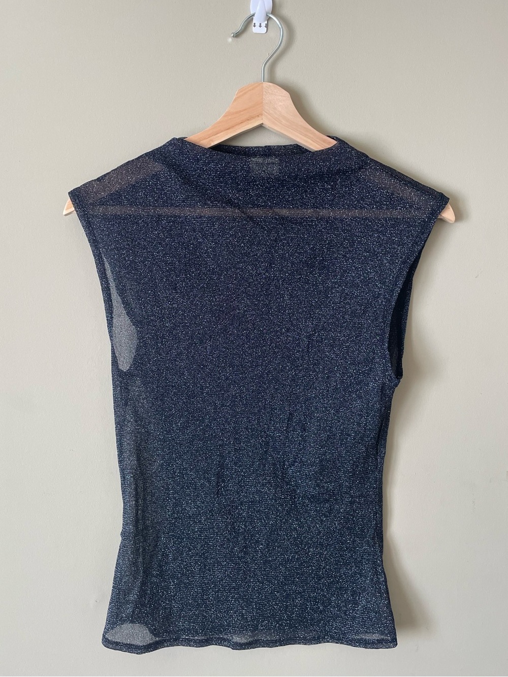 Abercrombie & Fitch Black Metallic Sheer Tank